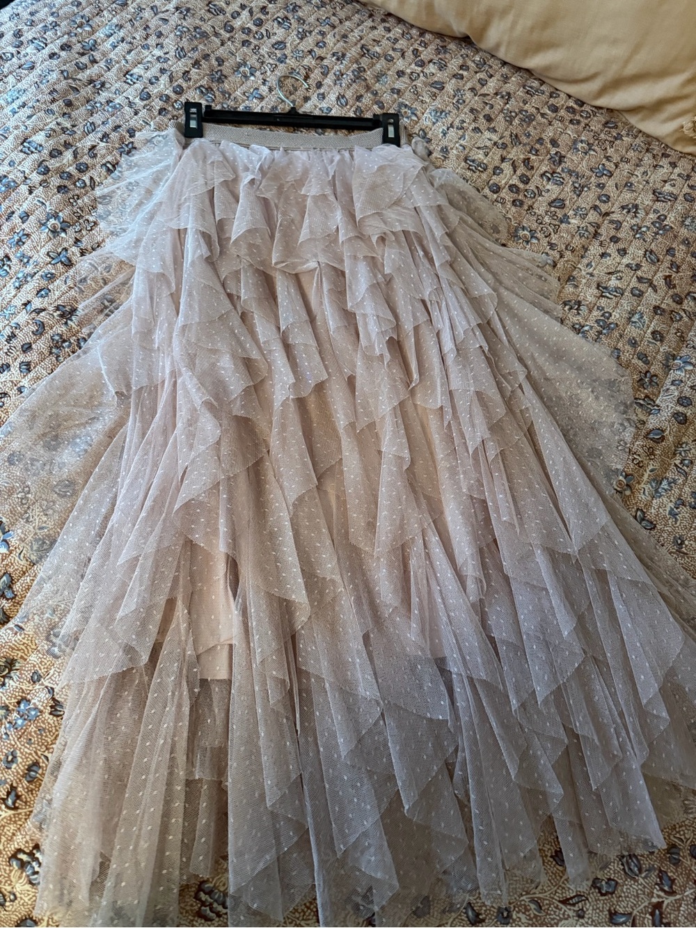 Anthropologie The Cheri Ruffled Tule Midi in Color Ballet - Picture 3 of 8